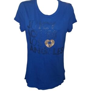 Juicy Couture "Juicy Loves Los Angeles" Rhinestone Short Sleeve Top